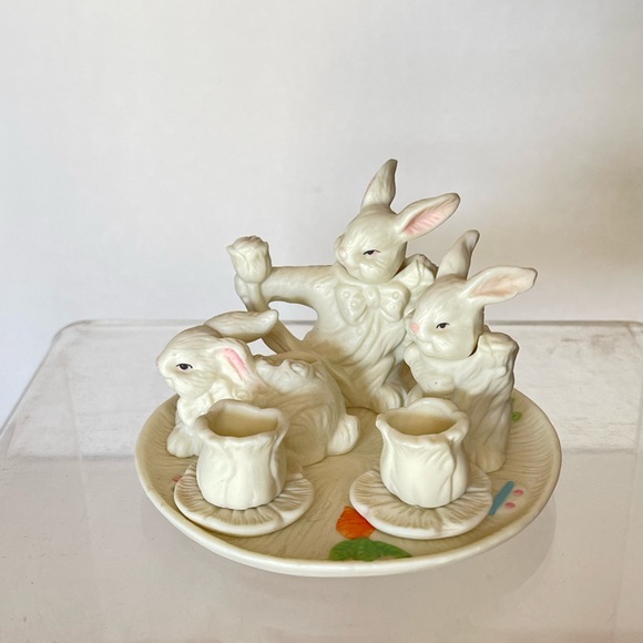 Vtg. 1990’s Bunny Tea Set 10 Pics. - Picture 2 of 9